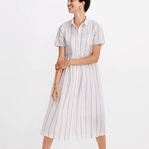 Never worn Madewell striped midi shirt dress